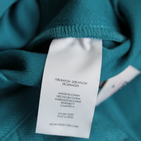 CAbi Beautiful Pencil Sigourney Skirt #3220 Turqouise Blue two back slits ~Sz 4 - Picture 4 of 5